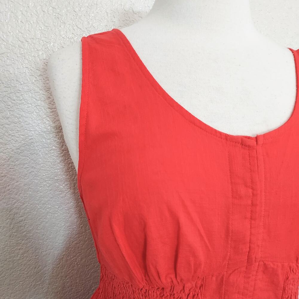 NEW Arizona Red Orange Sleeveless Tiered Knee Length Dress Size L - Picture 5 of 15